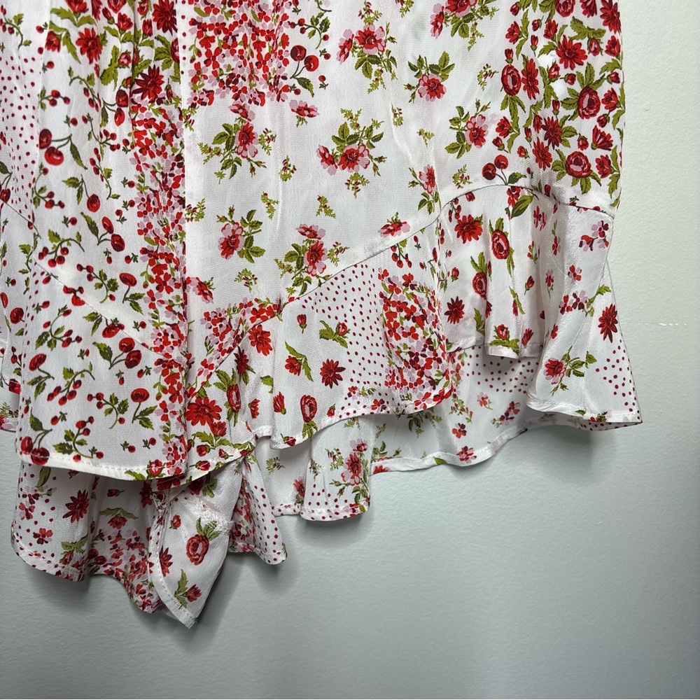 2/15$ 🍒 NWT Zara Floral Polka Dot Romper Ruffle Hem Feminine Summer One-Piece - Picture 5 of 10